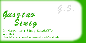 gusztav simig business card